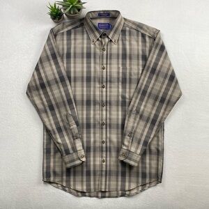 Pendleton Sir Pendleton Fine Worsted Virgin Wool Plaid LS Button Up Shirt